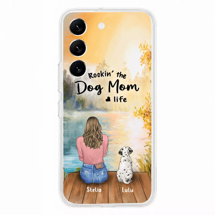 Custom Personalized Dog Mom Phone Case - Gifts For Dog Lovers With Upto 4 Dogs - Rockin' The Dog Mom Life - Case For iPhone, Samsung And Xiaomi