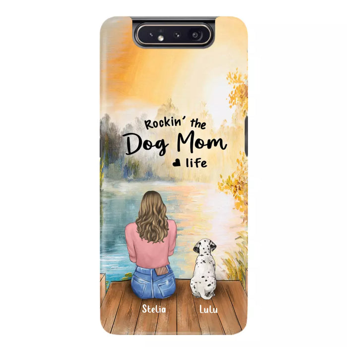 Custom Personalized Dog Mom Phone Case - Gifts For Dog Lovers With Upto 4 Dogs - Rockin' The Dog Mom Life - Case For iPhone, Samsung And Xiaomi