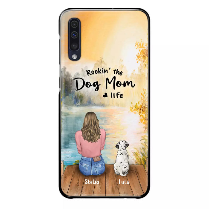 Custom Personalized Dog Mom Phone Case - Gifts For Dog Lovers With Upto 4 Dogs - Rockin' The Dog Mom Life - Case For iPhone, Samsung And Xiaomi