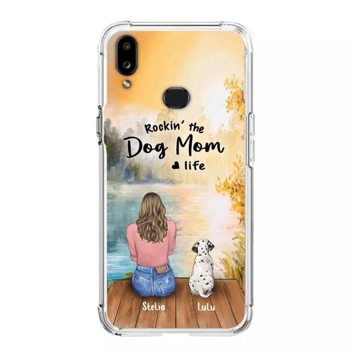 Custom Personalized Dog Mom Phone Case - Gifts For Dog Lovers With Upto 4 Dogs - Rockin' The Dog Mom Life - Case For iPhone, Samsung And Xiaomi