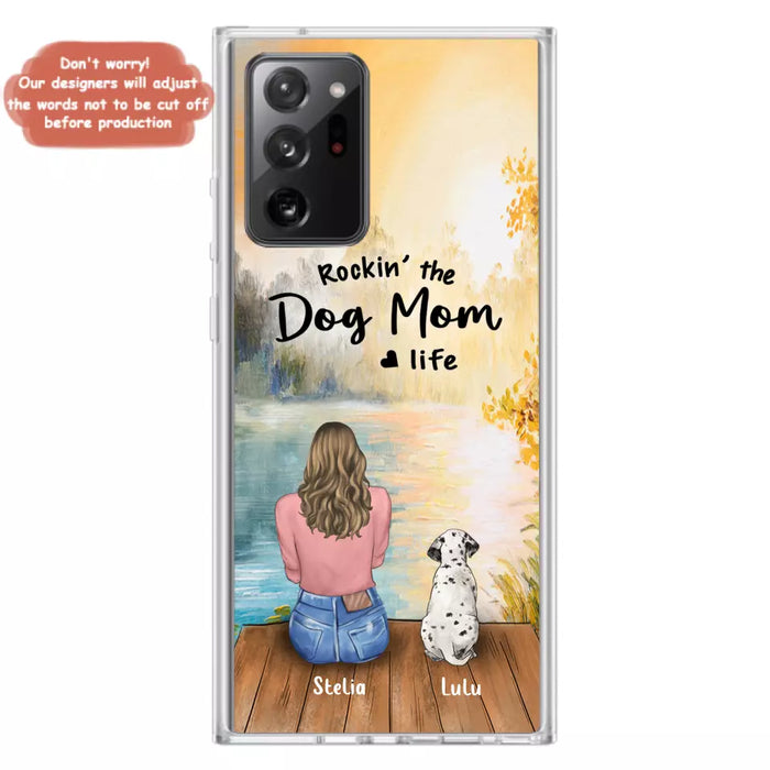 Custom Personalized Dog Mom Phone Case - Gifts For Dog Lovers With Upto 4 Dogs - Rockin' The Dog Mom Life - Case For iPhone, Samsung And Xiaomi