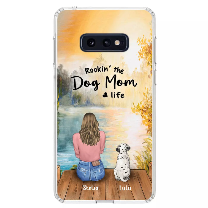 Custom Personalized Dog Mom Phone Case - Gifts For Dog Lovers With Upto 4 Dogs - Rockin' The Dog Mom Life - Case For iPhone, Samsung And Xiaomi