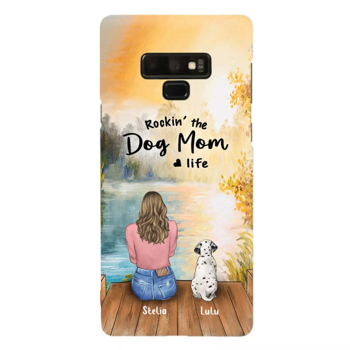 Custom Personalized Dog Mom Phone Case - Gifts For Dog Lovers With Upto 4 Dogs - Rockin' The Dog Mom Life - Case For iPhone, Samsung And Xiaomi