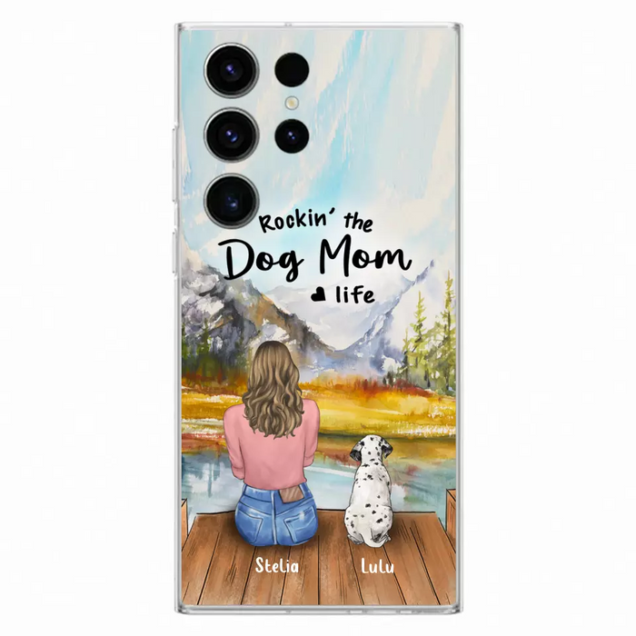 Custom Personalized Dog Mom Phone Case - Gifts For Dog Lovers With Upto 4 Dogs - Rockin' The Dog Mom Life - Case For iPhone, Samsung And Xiaomi