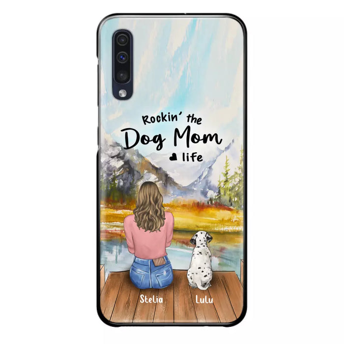 Custom Personalized Dog Mom Phone Case - Gifts For Dog Lovers With Upto 4 Dogs - Rockin' The Dog Mom Life - Case For iPhone, Samsung And Xiaomi