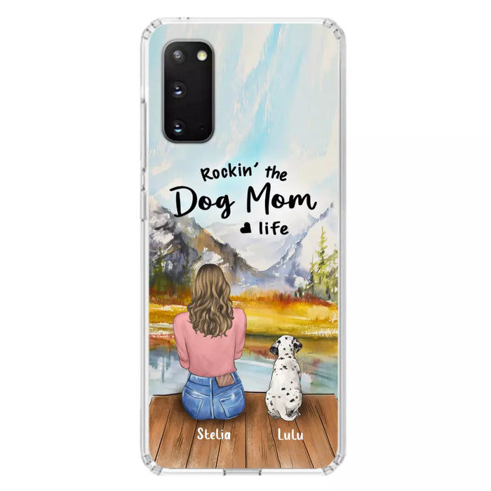 Custom Personalized Dog Mom Phone Case - Gifts For Dog Lovers With Upto 4 Dogs - Rockin' The Dog Mom Life - Case For iPhone, Samsung And Xiaomi