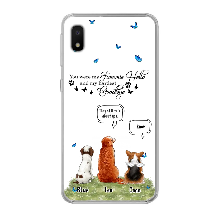 Custom Personalized Pet Phone Case - Memorial Gift Idea For Dog/ Cat Lover - You Were My Favorite Hello - Case For iPhone/Samsung