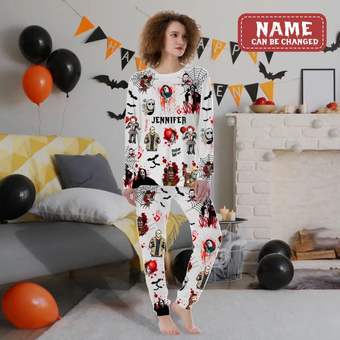 Custom Personalized Horror AOP Women's Pajamas - Gift Idea For Friends/ Halloween