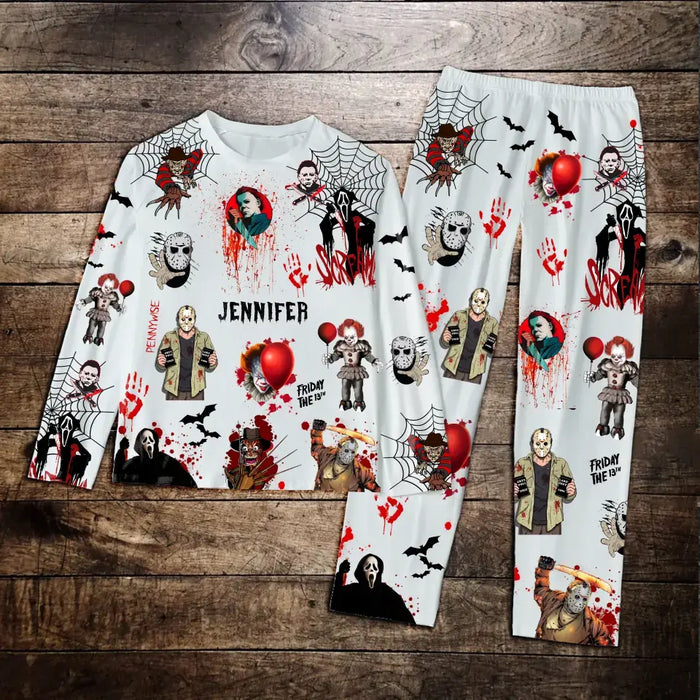 Custom Personalized Horror AOP Women's Pajamas - Gift Idea For Friends/ Halloween