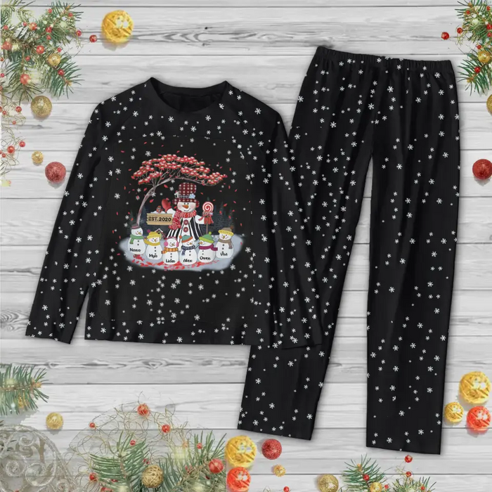 Custom Personalized Grandma AOP Women's Pajamas - Christmas Gift Idea For Grandma/ Mom - Upto 6 Kids