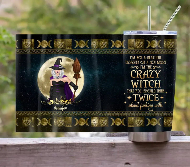 Custom Personalized Halloween Witch Tumbler - Gift Idea For Halloween/ Witch Lovers/ Friends - I'm The Crazy Witch