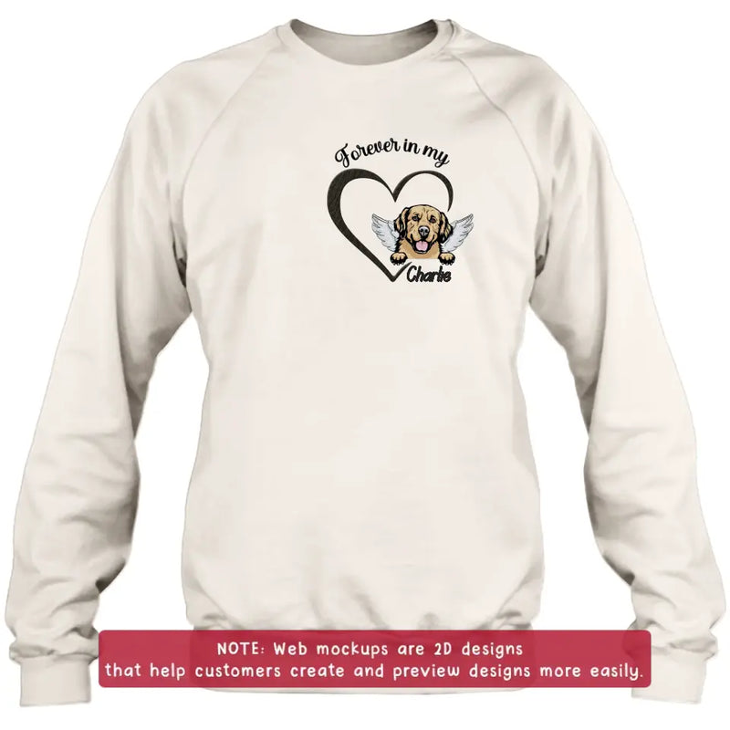 Personalized Dog Embroidered T-shirt/Sweater/Hoodie - Memorial Gift Idea For Dog Mom/Dog Dad - Forever In My