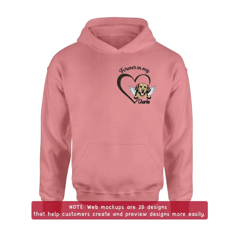 Personalized Dog Embroidered T-shirt/Sweater/Hoodie - Memorial Gift Idea For Dog Mom/Dog Dad - Forever In My