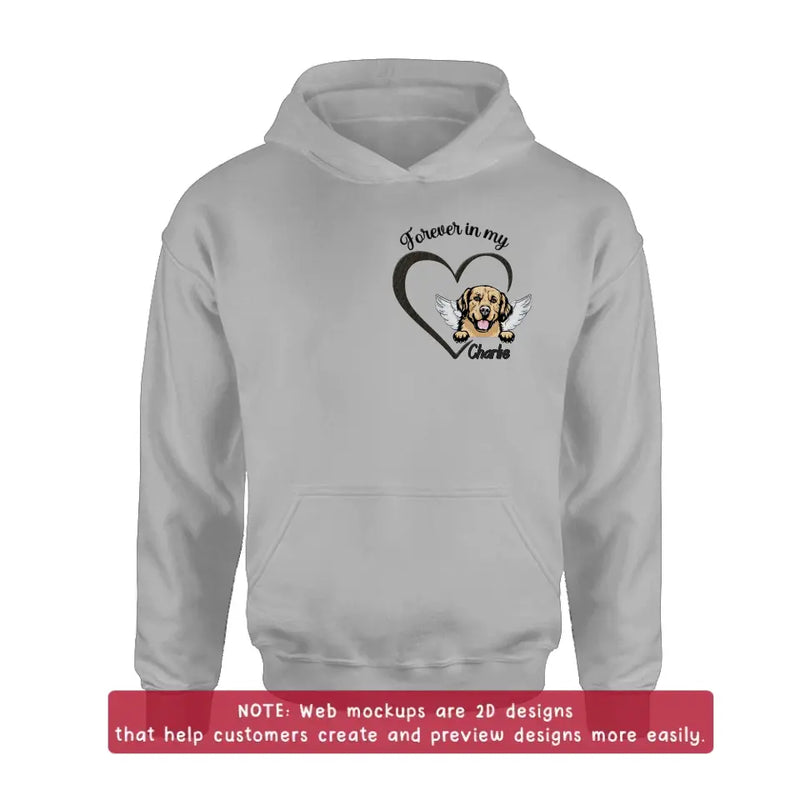 Personalized Dog Embroidered T-shirt/Sweater/Hoodie - Memorial Gift Idea For Dog Mom/Dog Dad - Forever In My