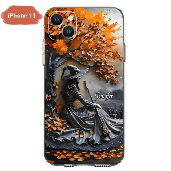 Custom Personalized Witch Broom Phone Case - Halloween/ Birthday Gift Idea For Yourself, Women, Witch Lovers - Case For iPhone/ Samsung