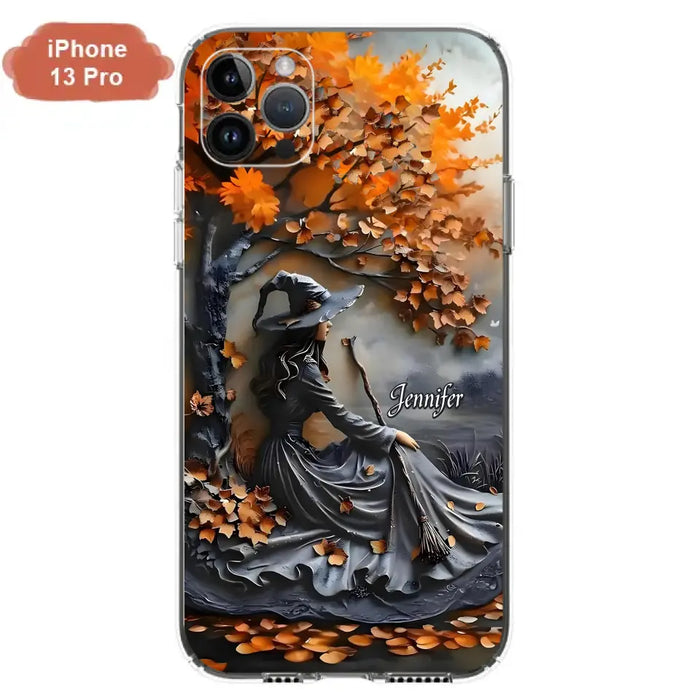 Custom Personalized Witch Broom Phone Case - Halloween/ Birthday Gift Idea For Yourself, Women, Witch Lovers - Case For iPhone/ Samsung