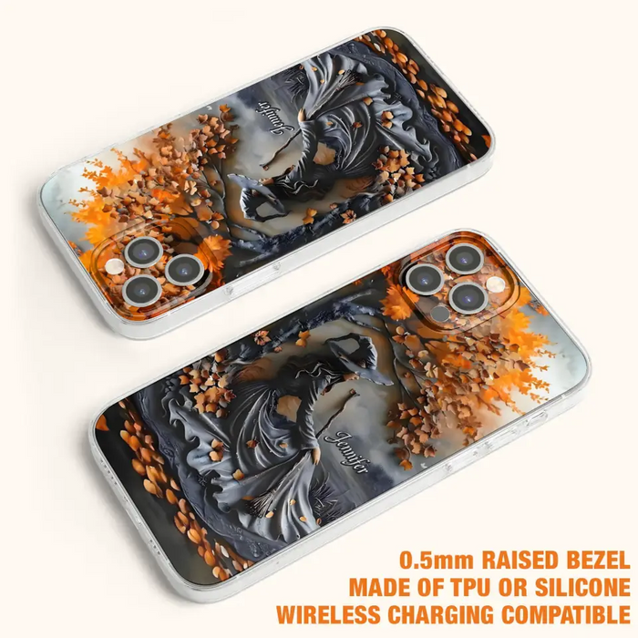 Custom Personalized Witch Broom Phone Case - Halloween/ Birthday Gift Idea For Yourself, Women, Witch Lovers - Case For iPhone/ Samsung