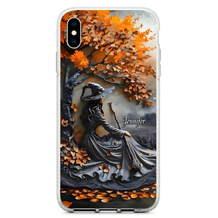 Custom Personalized Witch Broom Phone Case - Halloween/ Birthday Gift Idea For Yourself, Women, Witch Lovers - Case For iPhone/ Samsung