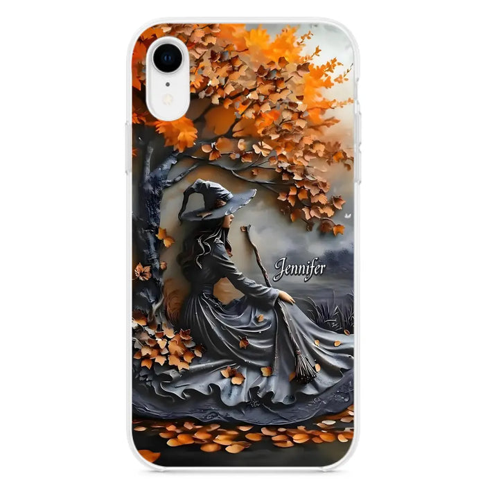 Custom Personalized Witch Broom Phone Case - Halloween/ Birthday Gift Idea For Yourself, Women, Witch Lovers - Case For iPhone/ Samsung