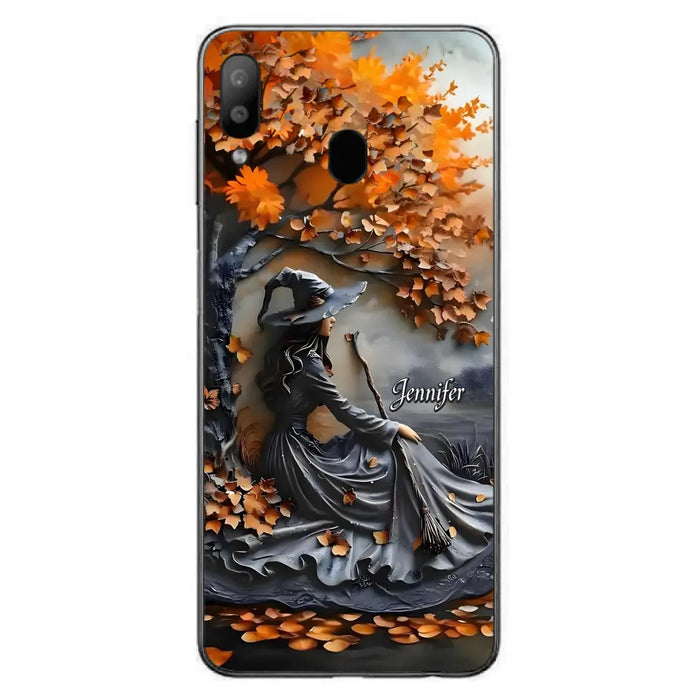 Custom Personalized Witch Broom Phone Case - Halloween/ Birthday Gift Idea For Yourself, Women, Witch Lovers - Case For iPhone/ Samsung