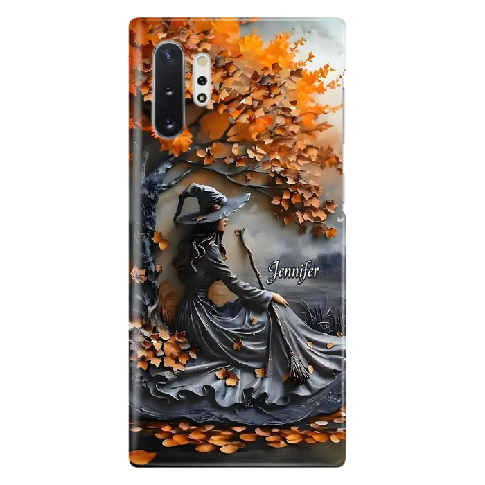 Custom Personalized Witch Broom Phone Case - Halloween/ Birthday Gift Idea For Yourself, Women, Witch Lovers - Case For iPhone/ Samsung