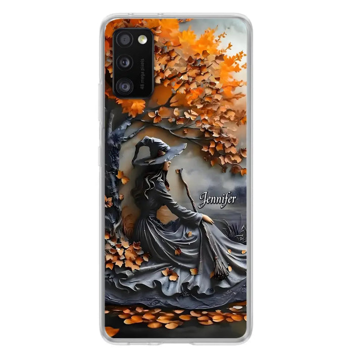 Custom Personalized Witch Broom Phone Case - Halloween/ Birthday Gift Idea For Yourself, Women, Witch Lovers - Case For iPhone/ Samsung