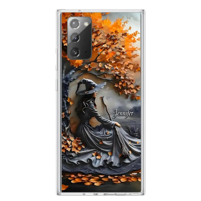 Custom Personalized Witch Broom Phone Case - Halloween/ Birthday Gift Idea For Yourself, Women, Witch Lovers - Case For iPhone/ Samsung