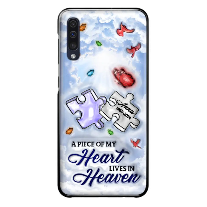 Custom Personalized Memorial Piece Phone Case - Memorial Gift Idea - Case For iPhone/ Samsung - A Piece Of My Heart Lives In Heaven