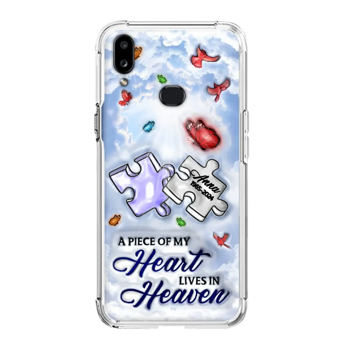 Custom Personalized Memorial Piece Phone Case - Memorial Gift Idea - Case For iPhone/ Samsung - A Piece Of My Heart Lives In Heaven