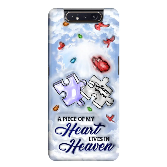 Custom Personalized Memorial Piece Phone Case - Memorial Gift Idea - Case For iPhone/ Samsung - A Piece Of My Heart Lives In Heaven