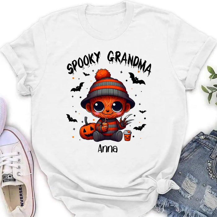 Custom Personalized Spooky Grandma T-shirt/ Long Sleeve/ Sweatshirt/ Hoodie - Holliday Gift Idea For Grandma/ Mother - Upto 6 Kids