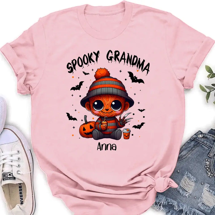 Custom Personalized Spooky Grandma T-shirt/ Long Sleeve/ Sweatshirt/ Hoodie - Holliday Gift Idea For Grandma/ Mother - Upto 6 Kids