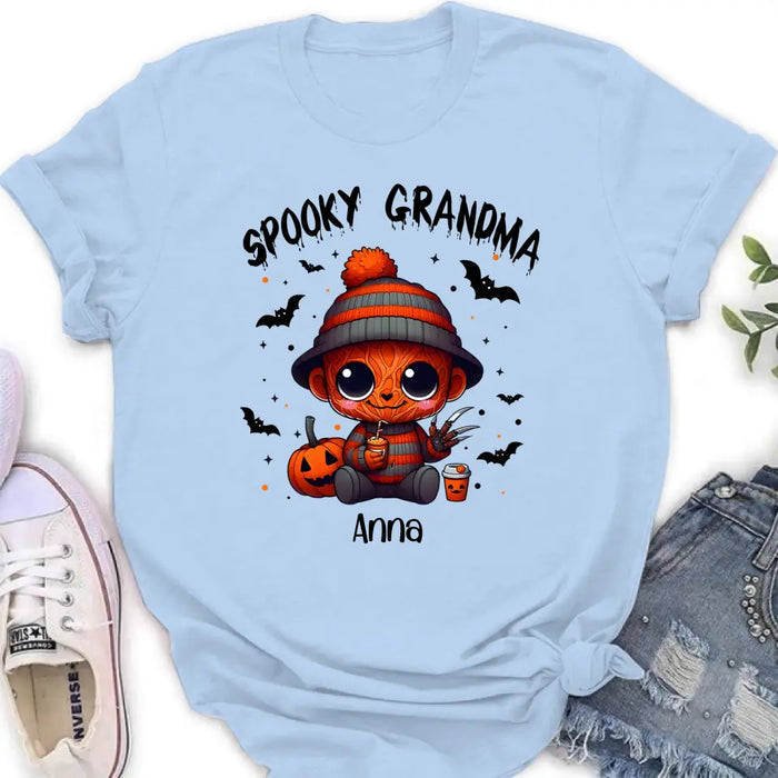 Custom Personalized Spooky Grandma T-shirt/ Long Sleeve/ Sweatshirt/ Hoodie - Holliday Gift Idea For Grandma/ Mother - Upto 6 Kids