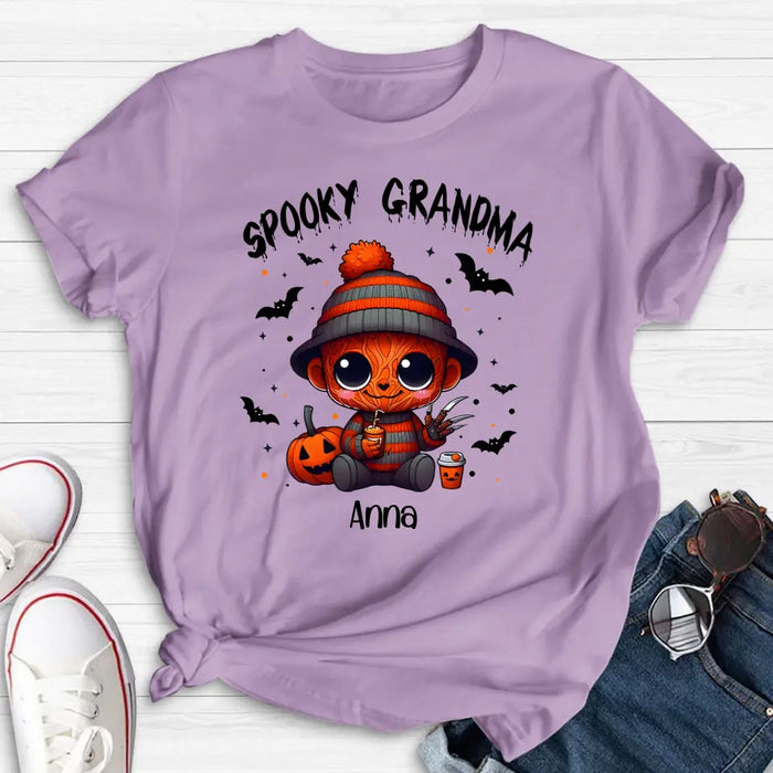 Custom Personalized Spooky Grandma T-shirt/ Long Sleeve/ Sweatshirt/ Hoodie - Holliday Gift Idea For Grandma/ Mother - Upto 6 Kids