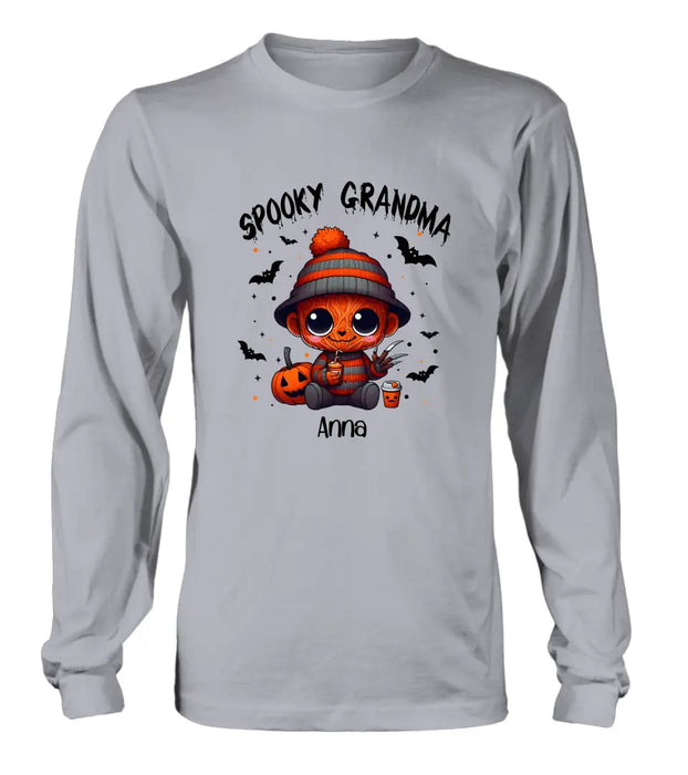 Custom Personalized Spooky Grandma T-shirt/ Long Sleeve/ Sweatshirt/ Hoodie - Holliday Gift Idea For Grandma/ Mother - Upto 6 Kids