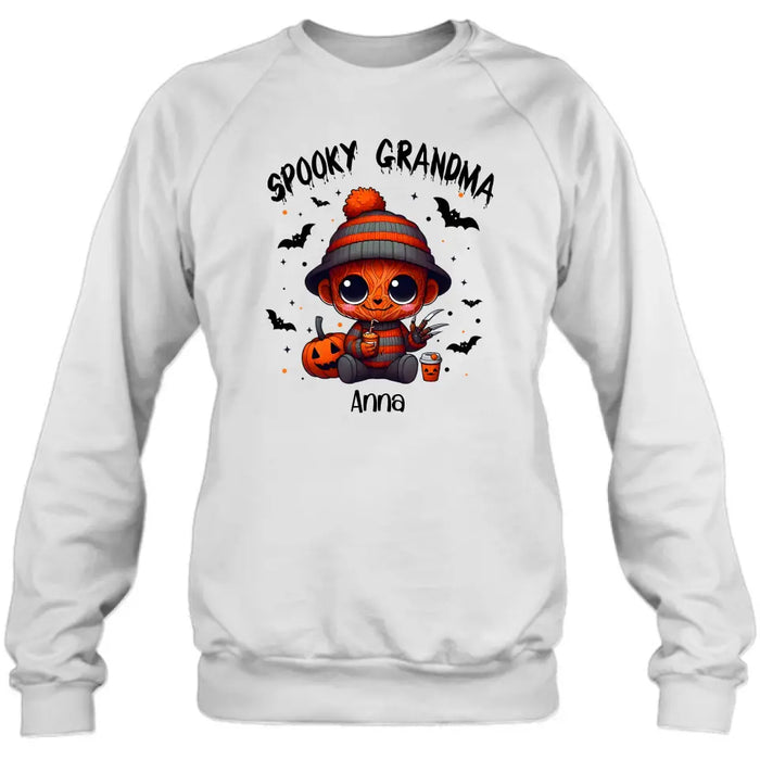 Custom Personalized Spooky Grandma T-shirt/ Long Sleeve/ Sweatshirt/ Hoodie - Holliday Gift Idea For Grandma/ Mother - Upto 6 Kids