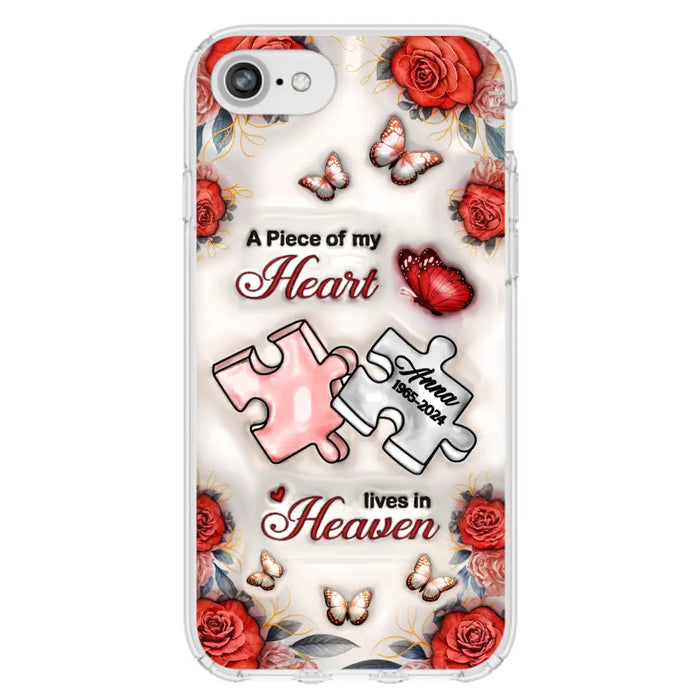 Custom Personalized Memorial Phone Case - Memorial Gift Idea - Case For iPhone/ Samsung - A Piece Of My Heart Lives In Heaven