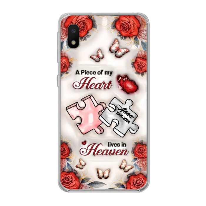 Custom Personalized Memorial Phone Case - Memorial Gift Idea - Case For iPhone/ Samsung - A Piece Of My Heart Lives In Heaven