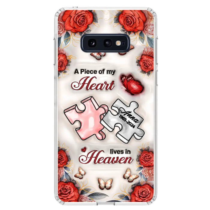 Custom Personalized Memorial Phone Case - Memorial Gift Idea - Case For iPhone/ Samsung - A Piece Of My Heart Lives In Heaven