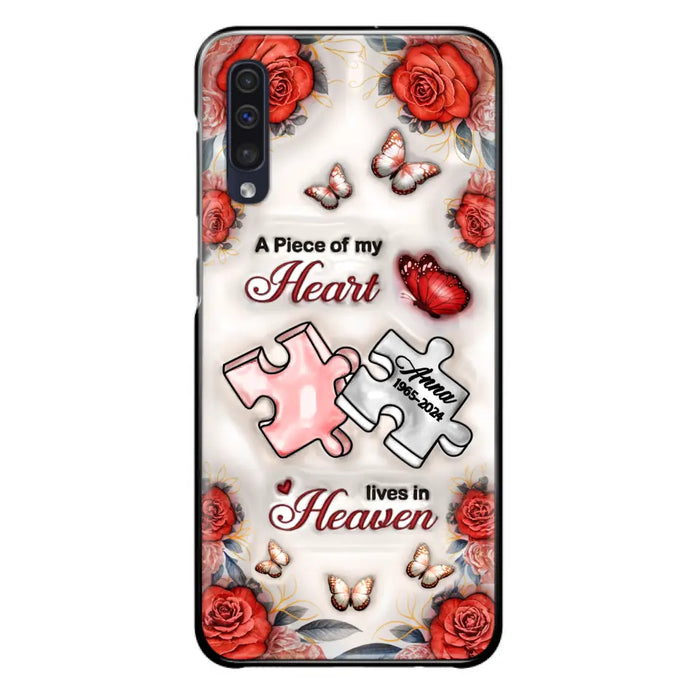 Custom Personalized Memorial Phone Case - Memorial Gift Idea - Case For iPhone/ Samsung - A Piece Of My Heart Lives In Heaven