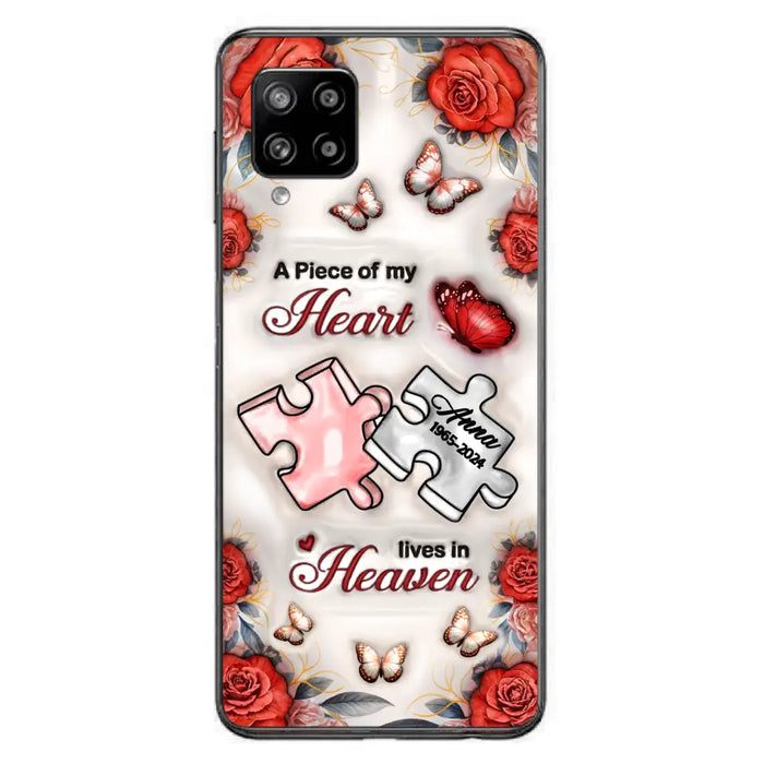 Custom Personalized Memorial Phone Case - Memorial Gift Idea - Case For iPhone/ Samsung - A Piece Of My Heart Lives In Heaven