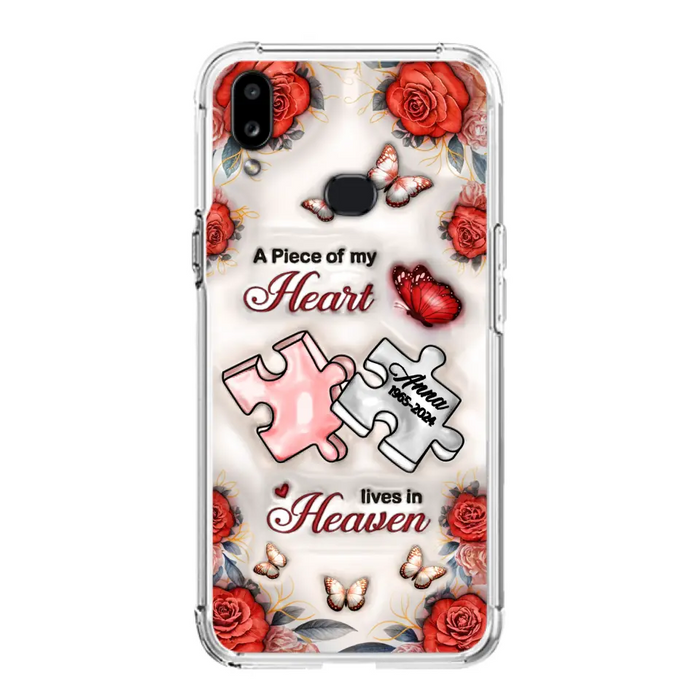 Custom Personalized Memorial Phone Case - Memorial Gift Idea - Case For iPhone/ Samsung - A Piece Of My Heart Lives In Heaven