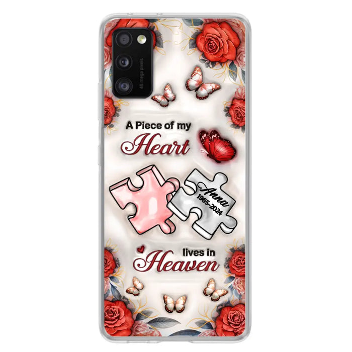 Custom Personalized Memorial Phone Case - Memorial Gift Idea - Case For iPhone/ Samsung - A Piece Of My Heart Lives In Heaven