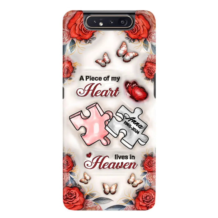 Custom Personalized Memorial Phone Case - Memorial Gift Idea - Case For iPhone/ Samsung - A Piece Of My Heart Lives In Heaven