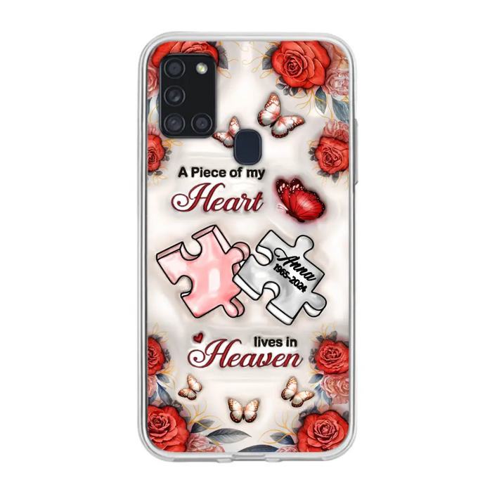 Custom Personalized Memorial Phone Case - Memorial Gift Idea - Case For iPhone/ Samsung - A Piece Of My Heart Lives In Heaven