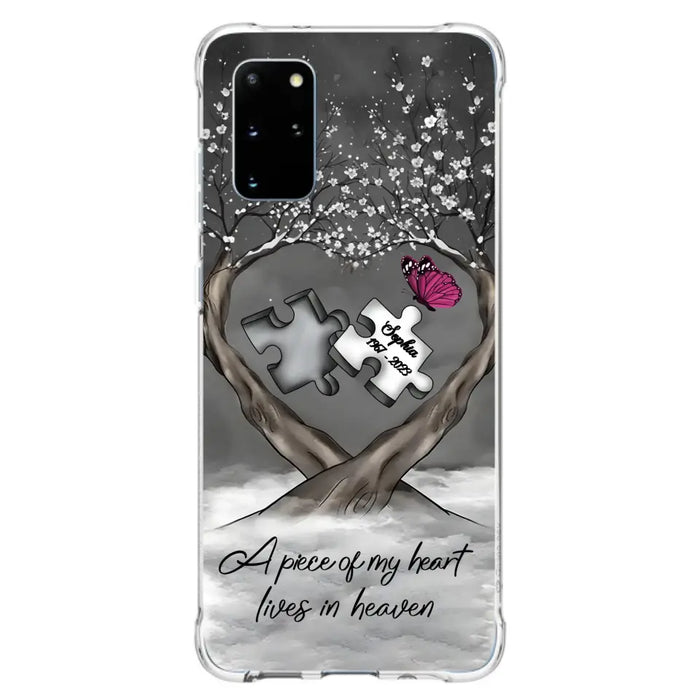 Custom Personalized Memorial Phone Case - Memorial Gift Idea For Family Member - Case For iPhone/ Samsung - A Piece Of My Heart Lives In Heaven