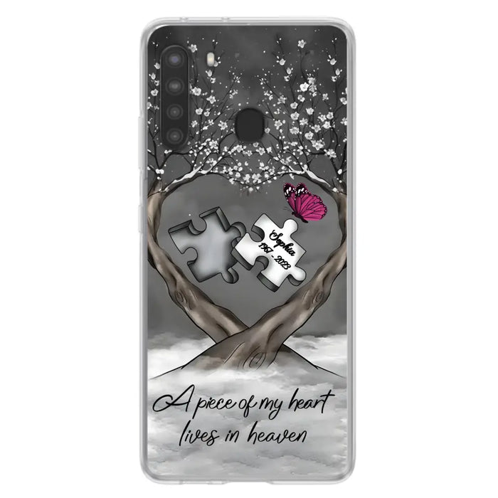 Custom Personalized Memorial Phone Case - Memorial Gift Idea For Family Member - Case For iPhone/ Samsung - A Piece Of My Heart Lives In Heaven