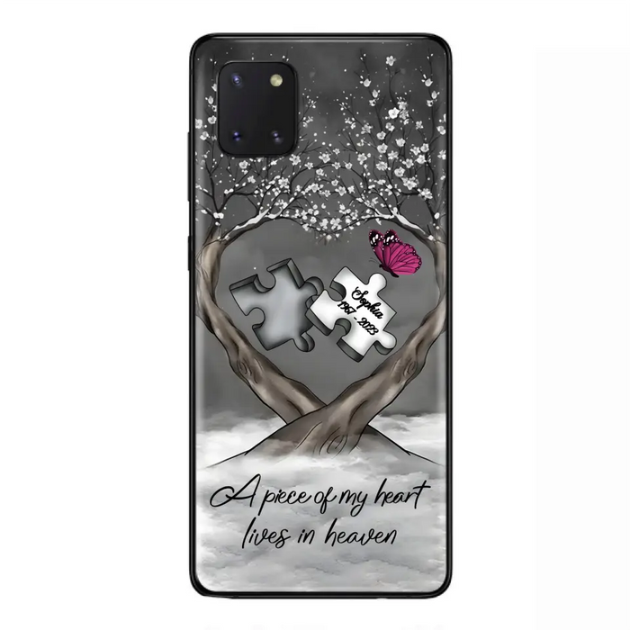 Custom Personalized Memorial Phone Case - Memorial Gift Idea For Family Member - Case For iPhone/ Samsung - A Piece Of My Heart Lives In Heaven