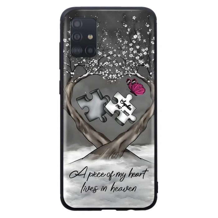 Custom Personalized Memorial Phone Case - Memorial Gift Idea For Family Member - Case For iPhone/ Samsung - A Piece Of My Heart Lives In Heaven