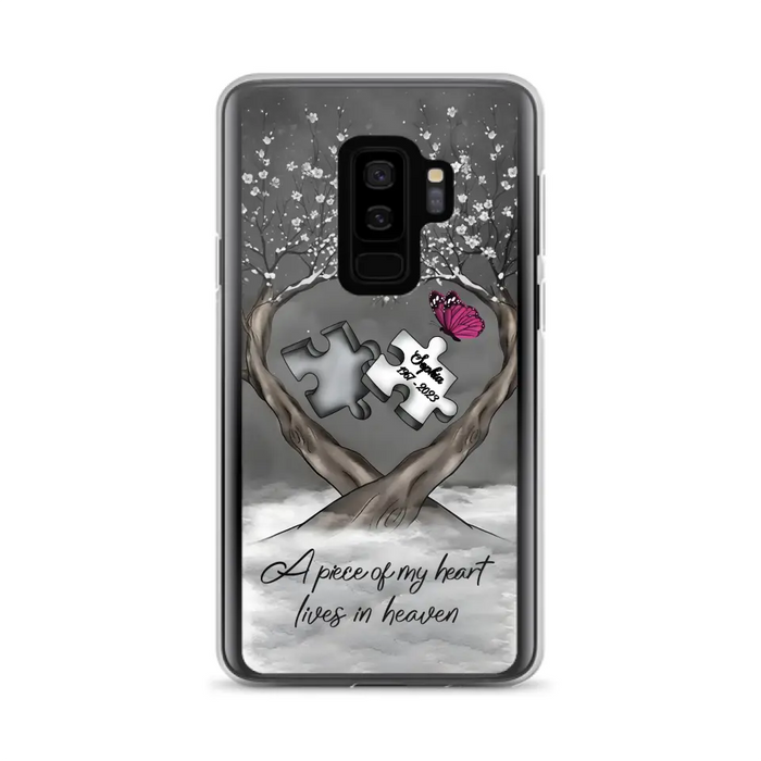 Custom Personalized Memorial Phone Case - Memorial Gift Idea For Family Member - Case For iPhone/ Samsung - A Piece Of My Heart Lives In Heaven